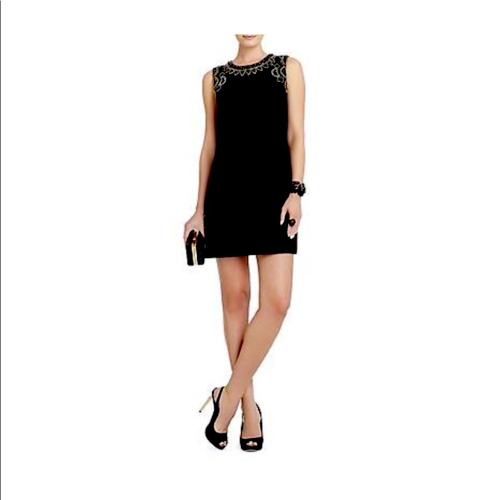 BCBG Lilah Beaded Neck Dress